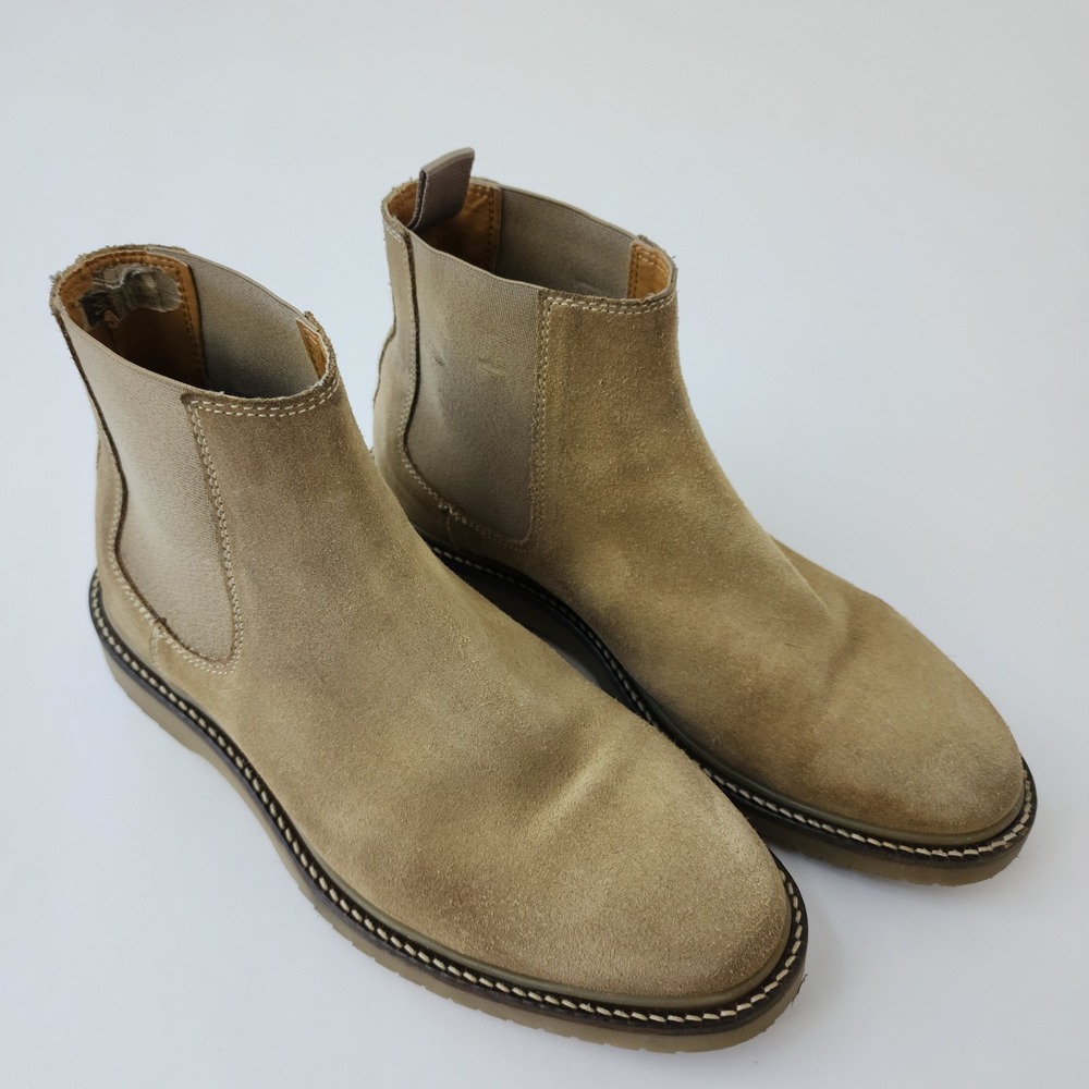 Zara Mens Tan Suede Chelsea Boots EU 40 US 7.5 Gum Sole Ankle Boots 2002/820/030